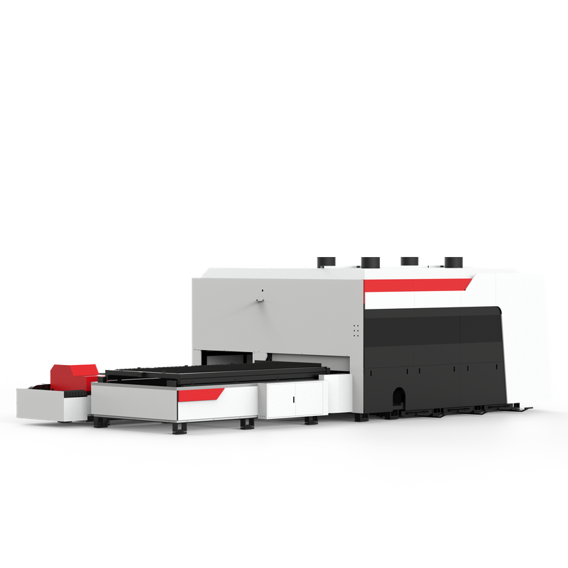 Máquina de corte láser de mesa de intercambio de tipo cerrado con sistema de corte de tubo