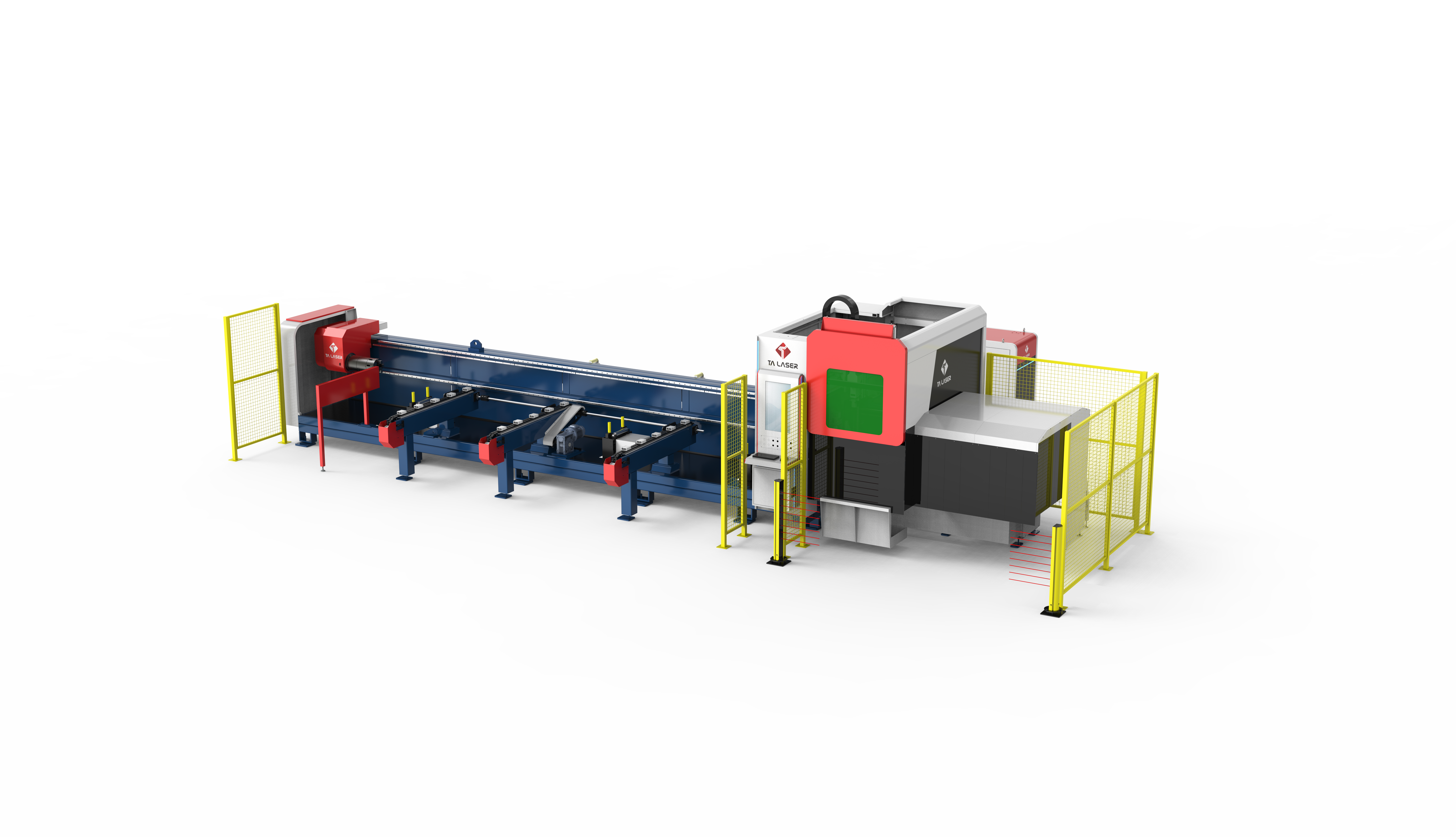 Máquina cortadora de tubos láser de doble plato TA-FLT6025-6A-C240 con suspensión lateral